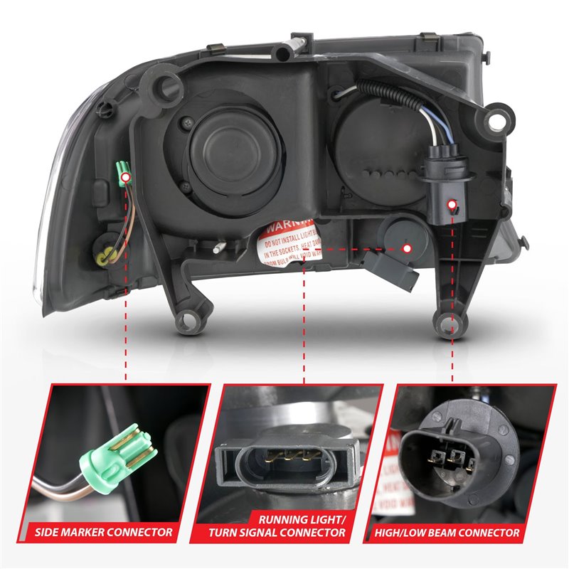 Anzo USA | Crystal Headlight Set - Dakota / Durango 2000-2004