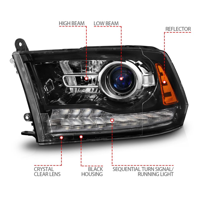 Anzo USA | Projector Headlight Set - Ram 1500 / Classic / 2500 / 3500 2009-2023