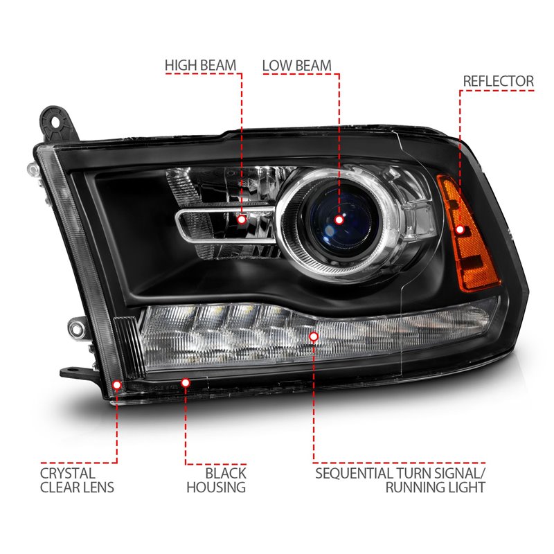 Anzo USA | Projector Headlight Set - Ram 1500 / Classic / 2500 / 3500 2009-2023