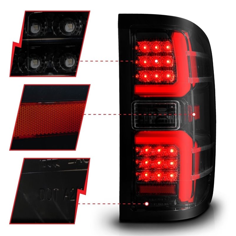 Anzo USA | LED Tail Light Assembly - Silverado / Sierra 1500 / 2500 HD / 3500 HD 2014-2019