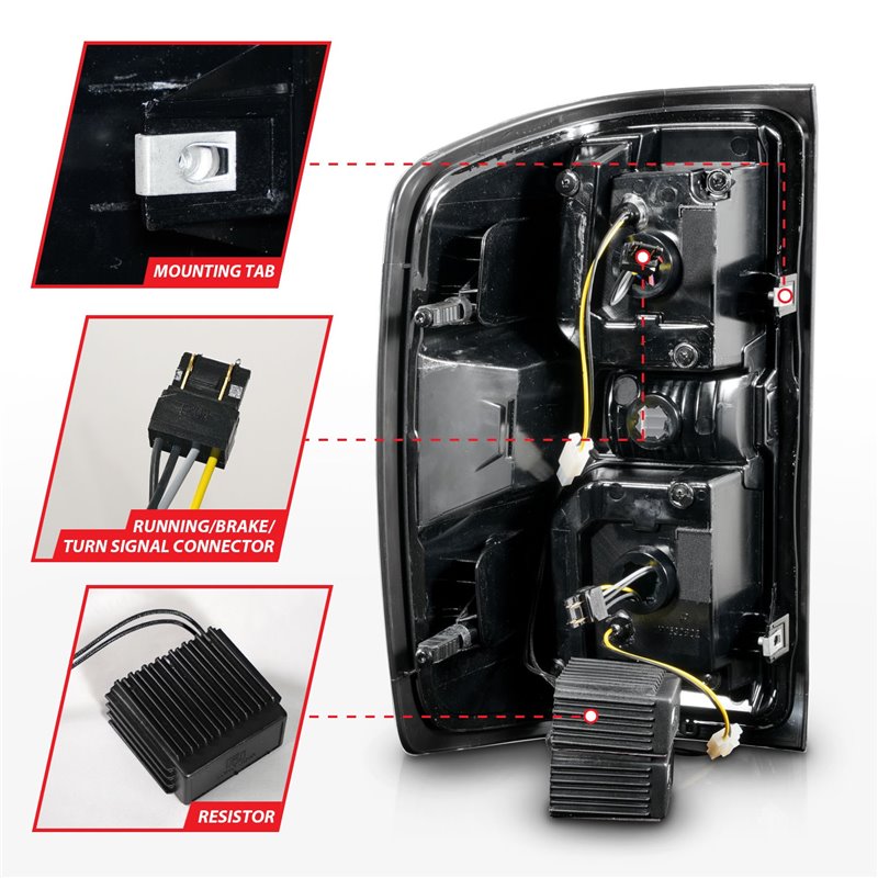 Anzo USA | LED Tail Light Assembly - Silverado / Sierra 1500 / 2500 HD / 3500 HD 2014-2019