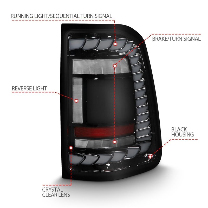 Anzo USA | LED Tail Light Assembly - Ram 1500 Big Horn / Tradesman 2019-2023