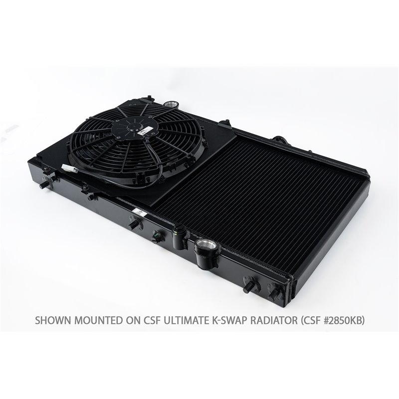 CSF | 92-00 Civic All-Aluminum Fan Shroud w/ 12-inch SPAL Fan - Black
