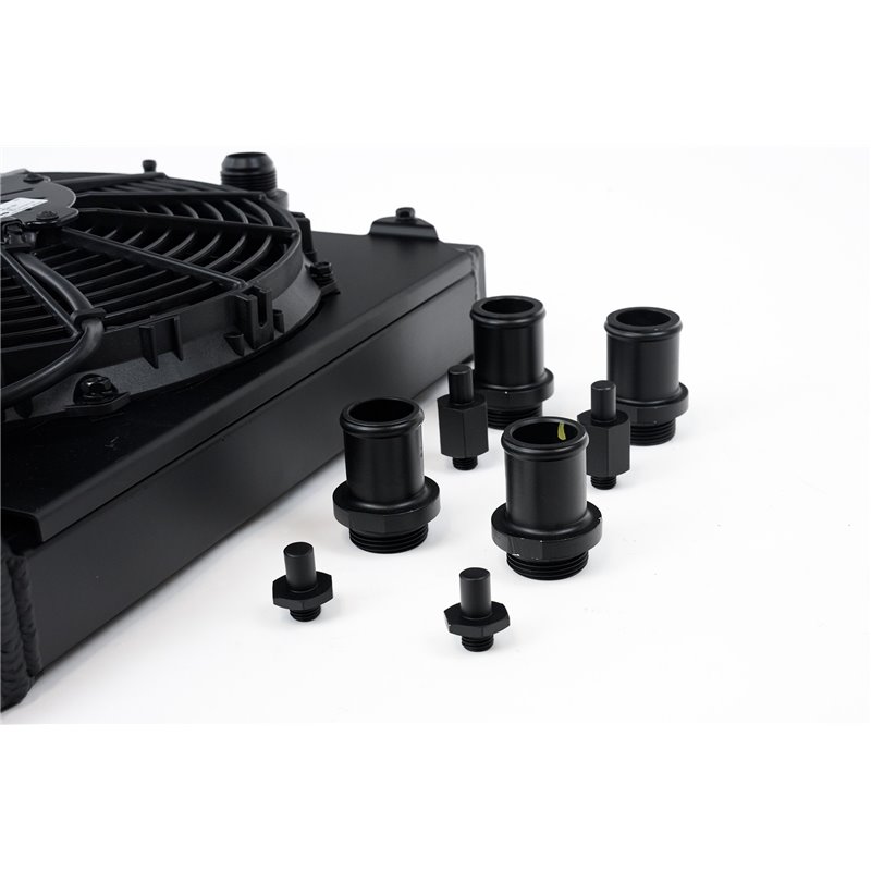 CSF | Universal Half Radiator - Evo 7/8/9 / 92-00 Civic - w/ SPAL Fan & Shroud - Black - Civic / Lancer 1992-2006 CSF Radiators