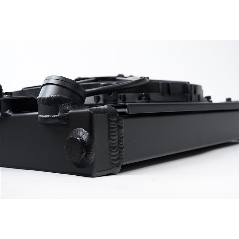 CSF | Universal Half Radiator - Evo 7/8/9 / 92-00 Civic - w/ SPAL Fan & Shroud - Black - Civic / Lancer 1992-2006 CSF Radiators