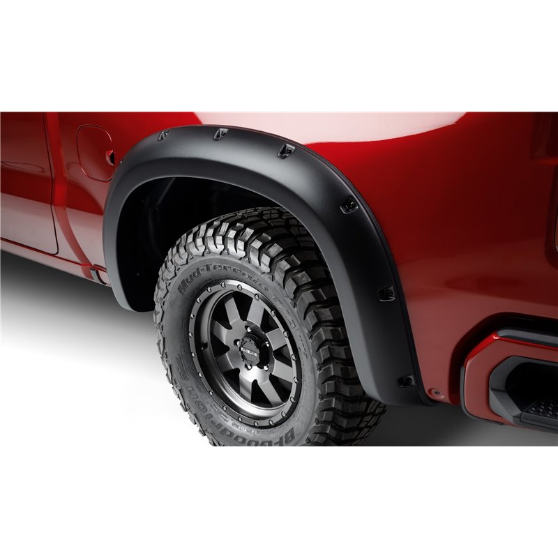 Bushwacker | 38602-08 Black Forge Pocket/Rivet Textured Finish 4-Pc Fender Flare Set for 07-13 Toyota Tundra; Excludes model ...