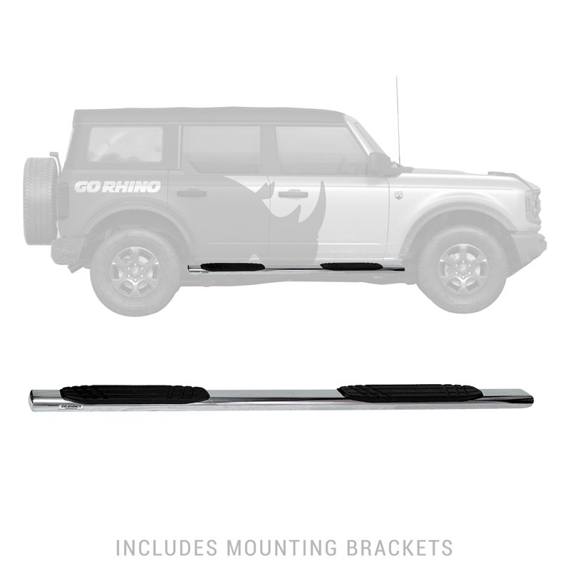 Go Rhino | 4" OE Xtreme Side Steps w/ Mounting Bracket Kit - Bronco 2.3T / 2.7T 2021 Go Rhino Step Bars