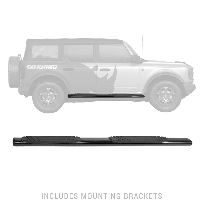 Go Rhino | 4" OE Xtreme Side Steps w/ Mounting Bracket Kit - Bronco 2.3T / 2.7T 2021 Go Rhino Step Bars