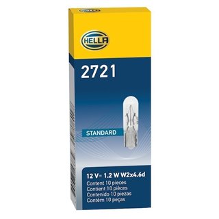 Hella | 2721 Standard Series Incandescent Miniature Light Bulb - Audi / BMW / Honda / Jaguar / Land Rover / Mercedes-Benz / Pors