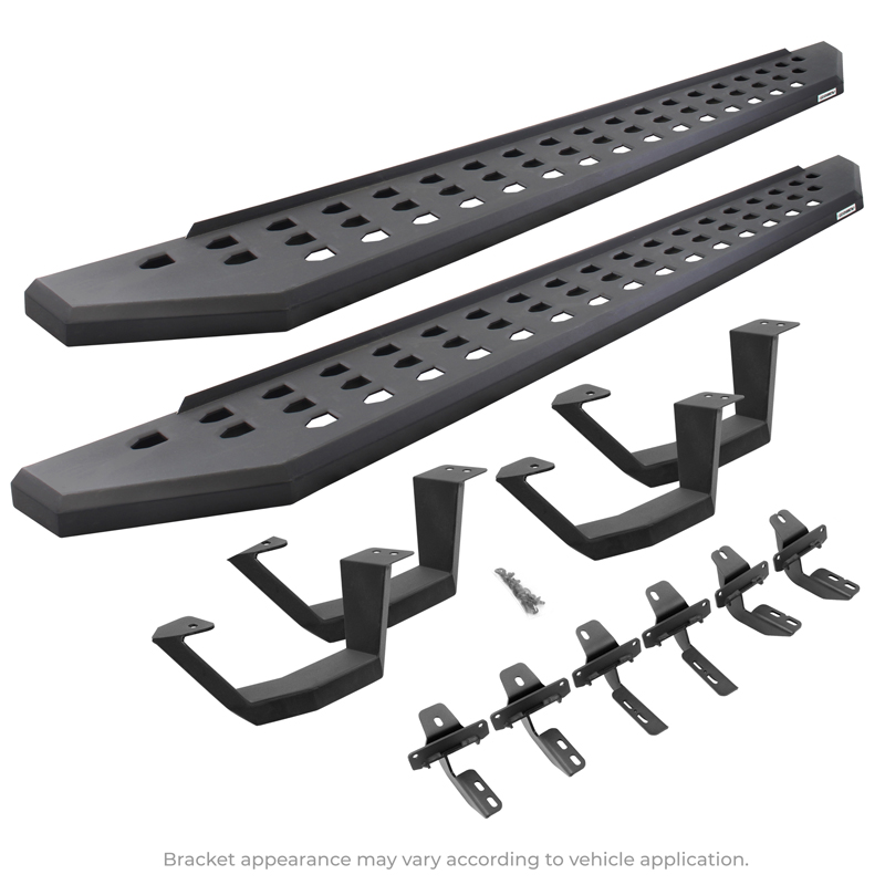 Go Rhino | RB20 Running Boards w/ Mounting Brackets, 2 Pairs Drop Steps Kit - Ram 1500 2019-2023