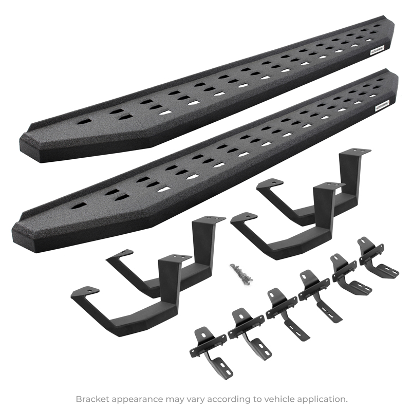 Go Rhino | RB20 Running Boards w/ Mounting Brackets, 2 Pairs Drop Steps Kit - Tacoma 2.7L / 3.5L / 4.0L 2005-2023