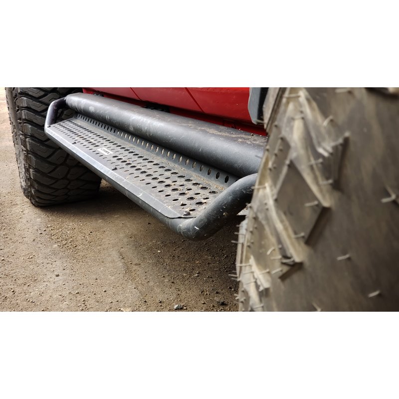 Go Rhino | Dominator Xtreme D1 Side Steps w/ Mounting Brackets Kit - Textured Black - F-150 / Raptor 2015-2023