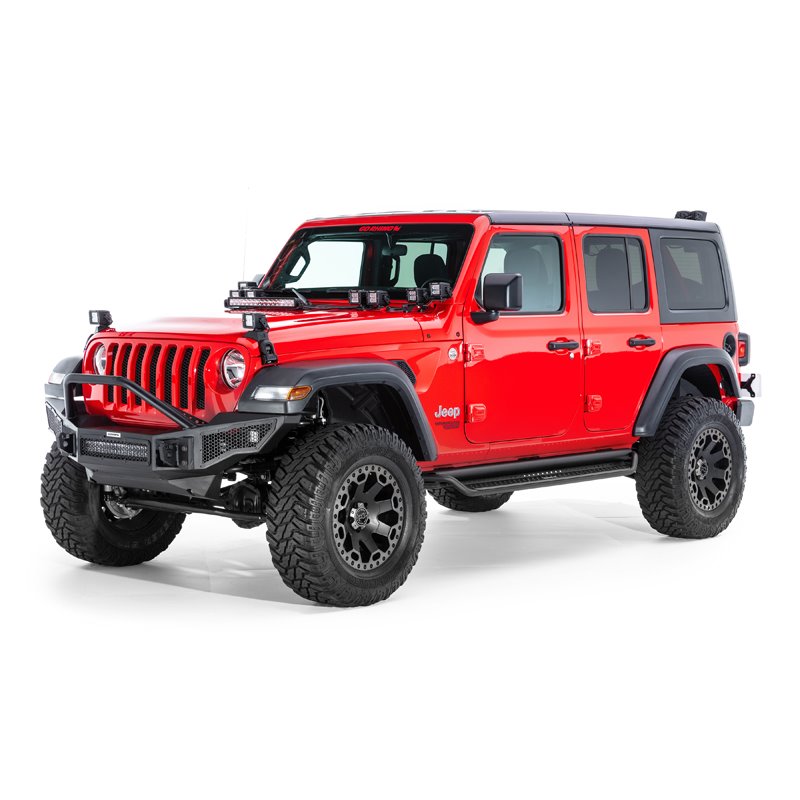Go Rhino | Dominator Xtreme D1 Side Steps w/ Mounting Brackets Kit - Textured Black - Wrangler (JL) Unlimited 2018-2023
