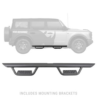 Go Rhino | Dominator Xtreme D2 Side Steps w/ Mounting Bracket Kit - Bronco 2.3T / 2.7T / 3.0T 2021-2023