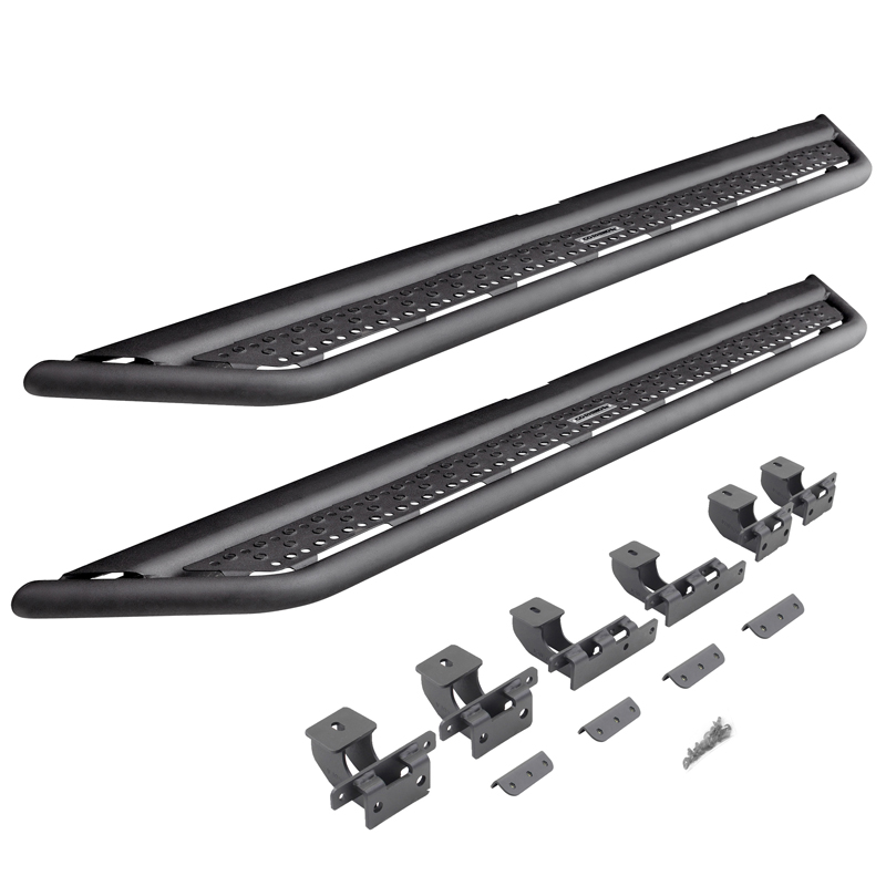 Go Rhino | Dominator Xtreme D6 Side Steps w/ Mounting Brackets Kit - Textured Black - Gladiator 3.0L / 3.6L 2020-2023