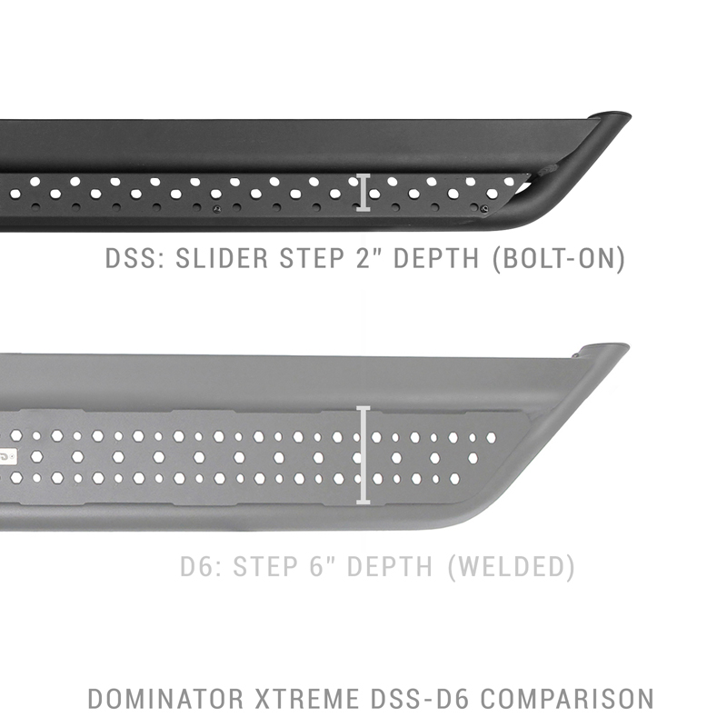 Go Rhino | Dominator Xtreme DSS Side Steps w/ Mounting Brackets Kit - Textured Black  - Ram 1500 2019-2023