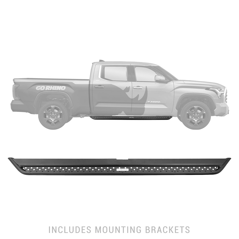 Go Rhino | Dominator Xtreme DSS Side Steps w/ Brackets Kit - Textured Black - Tundra 3.5T 2022 Go Rhino Step Bars