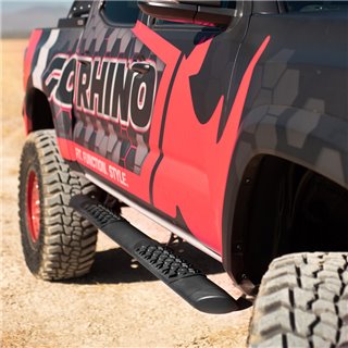 Go Rhino | V-Series V3 Aluminum Side Steps and Mounting Brackets Kit - Textured Black  - Chevrolet / GMC 2014-2019