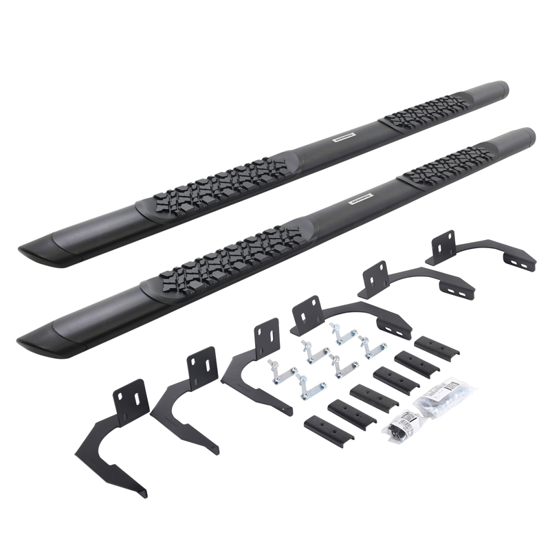 Go Rhino | V-Series V3 Aluminum Side Steps and Mounting Brackets Kit - Textured Black  - Ram 1500 / 2500 / 3500 2009-2022