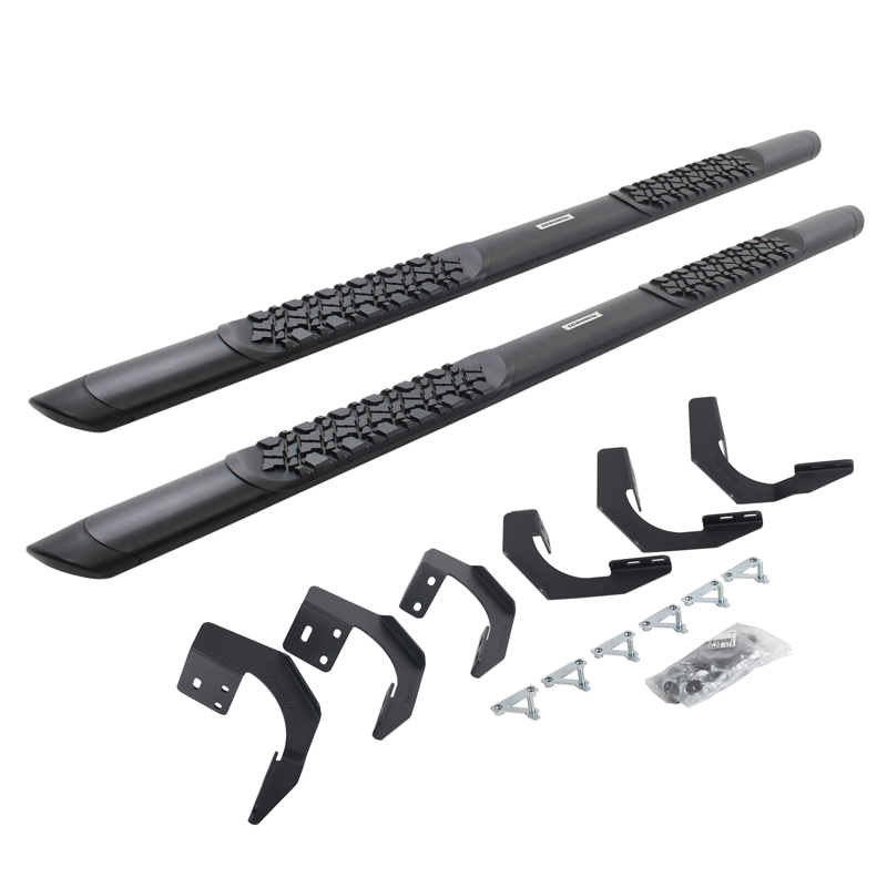 Go Rhino | V-Series V3 Aluminum Side Steps and Mounting Brackets Kit - Textured Black  - Ram 1500 / Classic 2015-2023