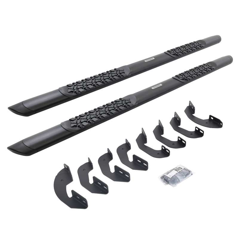 Go Rhino | V-Series V3 Aluminum Side Steps w/ Mounting Brackets Kit - TextBlack - Tundra 3.5T 2022-2023