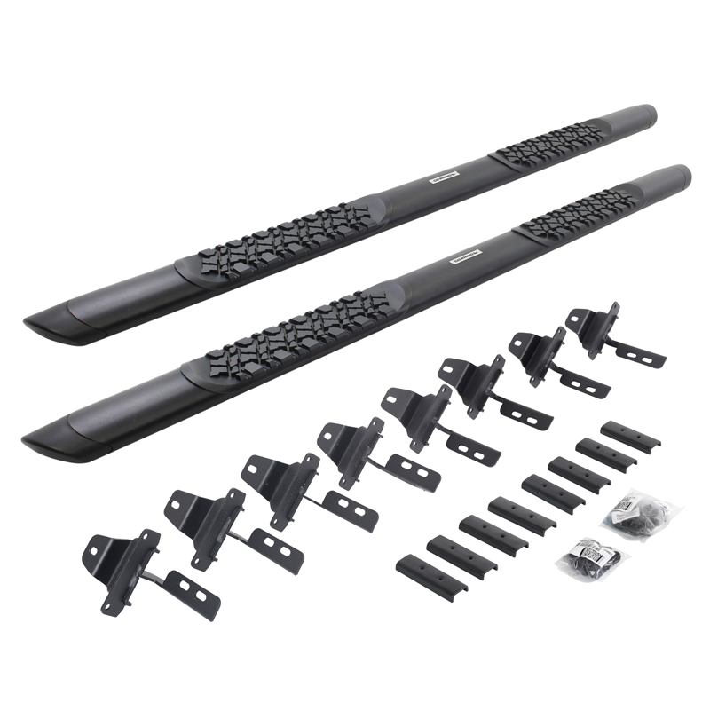 Go Rhino | V-Series V3 Aluminum Side Steps and Mounting Brackets Kit - Textured Black  - Gladiator 3.0L / 3.6L 2020-2023