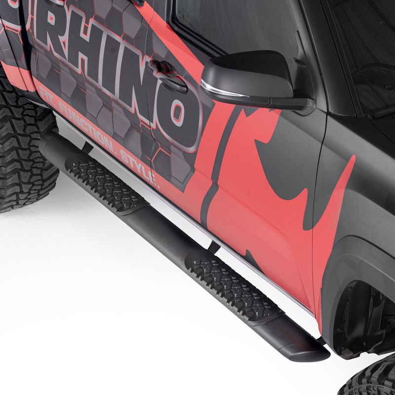 Go Rhino | V-Series V3 Aluminum Side Steps and Mounting Brackets Kit - Textured Black  - Gladiator 3.0L / 3.6L 2020-2023