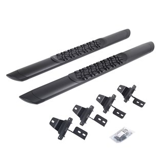 Go Rhino | V-Series V3 Aluminum Side Steps and Mounting Brackets Kit - Textured Black - Wrangler (JL) 2.0T 2018 Go Rhino Step...