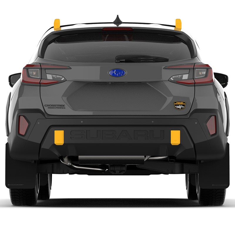 RallyArmor | Black UR Mud Flap Grey Logo - Crosstrek Wilderness 2024-2025 RallyArmor Mud Flaps
