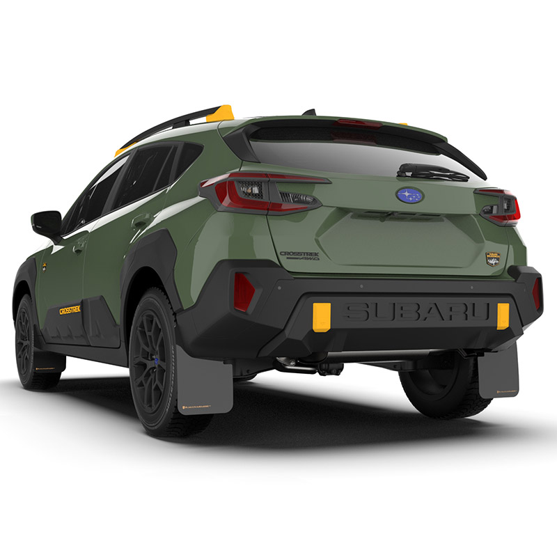 RallyArmor | Black UR Mud Flap Wild Orange Logo - Crosstrek Wilderness 2024-2025 RallyArmor Mud Flaps
