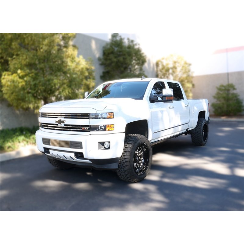 Go Rhino | 20405187PC - E1 Electric Running Boards With Mounting Brackets - Textured Black - Silverado / Sierra 2500 HD / 350...