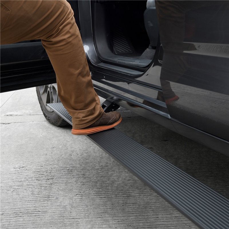 Go Rhino | 20410287PC - E1 Electric Running Boards With Mounting Brackets - Textured Black - Escalade ESV / Suburban / Yukon ...