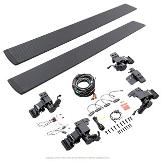 Go Rhino | 20413157PC - E1 Electric Running Boards With Mounting Brackets - Textured Black - Bronco 2.3T / 2.7T 2021