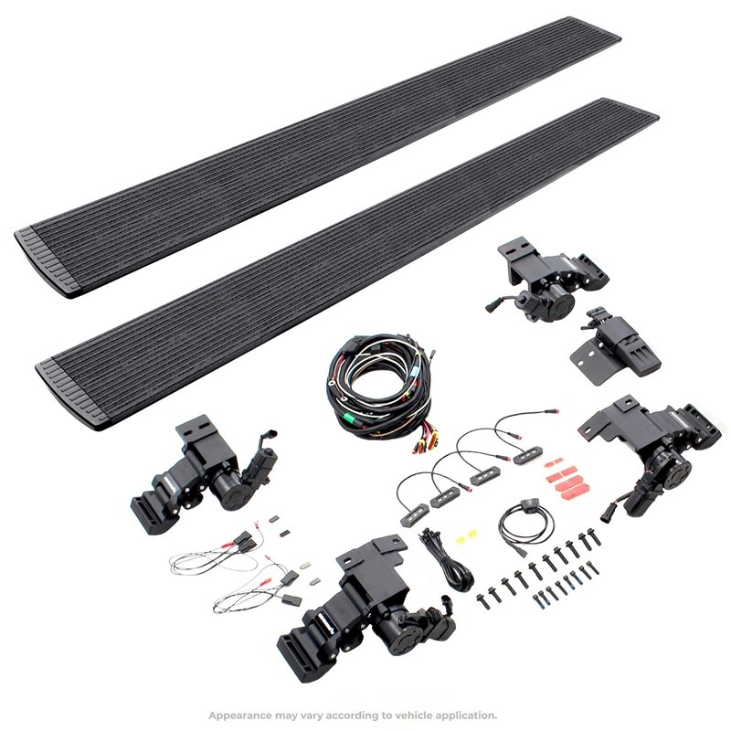 Go Rhino | 20413157T - E1 Electric Running Boards With Mounting Brackets - Protective Bedliner Coating - Bronco 2.3T / 2.7T 2021