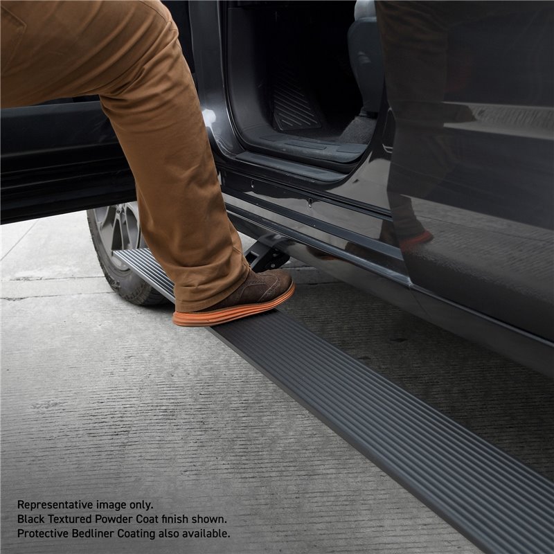 Go Rhino | 20413157T - E1 Electric Running Boards With Mounting Brackets - Protective Bedliner Coating - Bronco 2.3T / 2.7T 2021