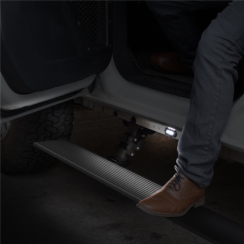 Go Rhino | 20436687PC - E1 Electric Running Boards With Mounting Brackets - Textured Black - Ram 1500 3.0L / 3.6L / 5.7L 2019
