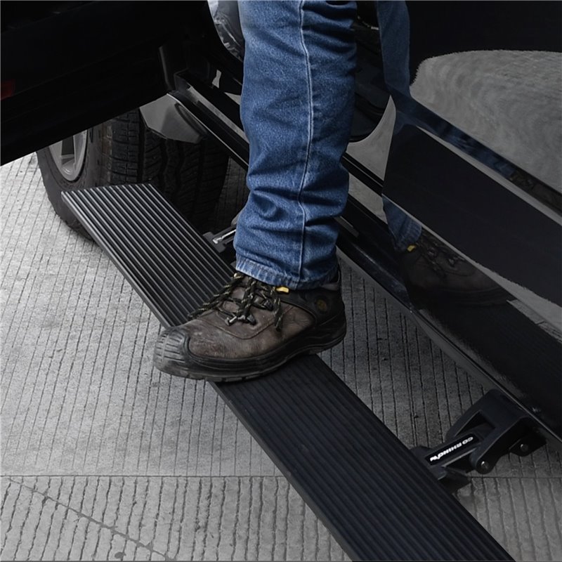Go Rhino | 20443587PC - E1 Electric Running Boards With Mounting Brackets - Textured Black - Tundra 3.5T 2022