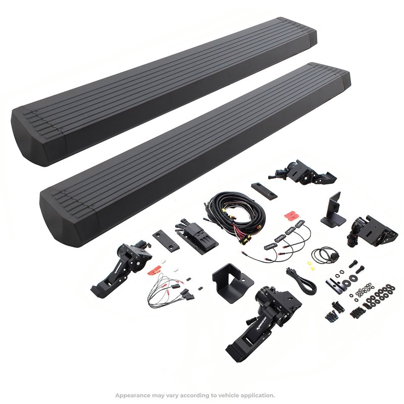 Go Rhino | 20450572PC - E1 Electric Running Boards With Mounting Brackets - Textured Black - Wrangler (JK) 3.6L / 3.8L 2007-2...