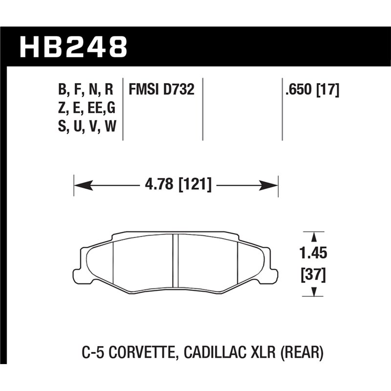 Hawk Performance | DTC-70 Disc Brake Pad - XLR / Corvette 1997-2013