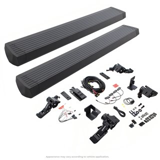 Go Rhino | 20450674PC - E1 Electric Running Boards With Mounting Brackets - Textured Black - Wrangler (JL) 2.0T / 3.6L 2018