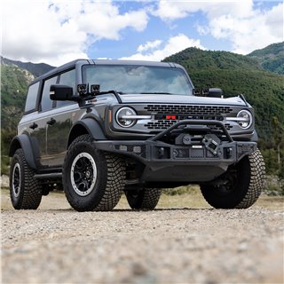 Go Rhino | 332120T - Rockline Front Bumper Lower Skid Plate For Ford Bronco - Textured Black - Bronco 2.3T / 2.7T 2021