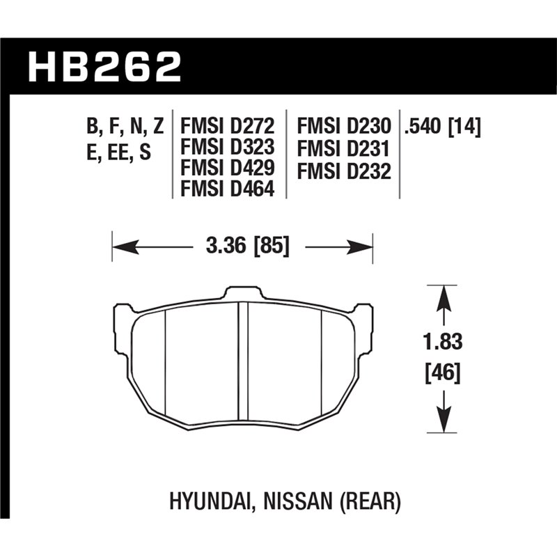 Hawk Performance | HP Plus Disc Brake Pad - Tiburon GS 2.0L 2008-2008