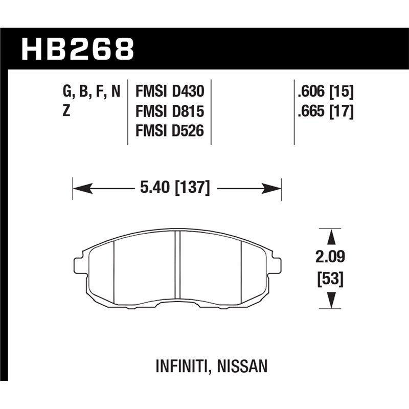 Hawk Performance | HP Plus Disc Brake Pad - Infiniti / Nissan 2003-2016