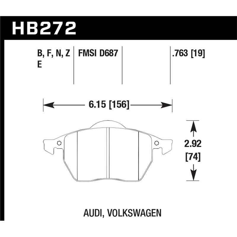 Hawk Performance | HPS Disc Brake Pad - Beetle / Golf GTI 1.8T 2.5L / 1.8T 2005-2010