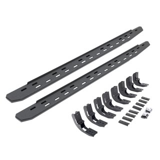 Go Rhino | 69604880ST - RB30 Slim Line Running Boards with Mounting Bracket Kit - Protective Bedliner Coating - Chevrolet / G...
