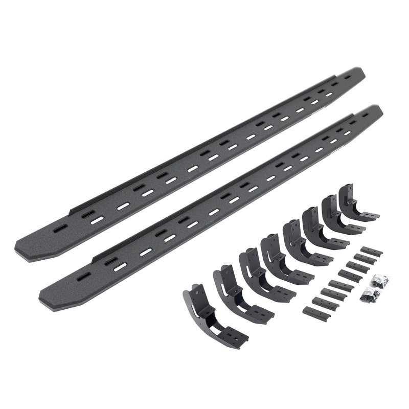 Go Rhino | 69604880ST - RB30 Slim Line Running Boards with Mounting Bracket Kit - Protective Bedliner Coating - Chevrolet / G...