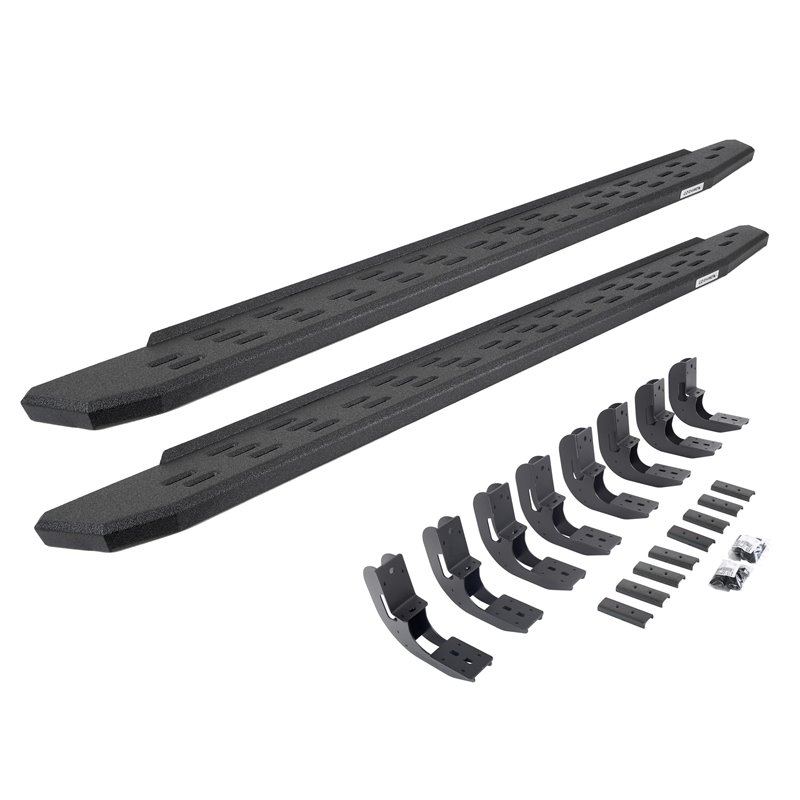Go Rhino | 69604880T - RB30 Running Boards with Mounting Bracket Kit - Protective Bedliner Coating - Chevrolet / GMC 2019-2022