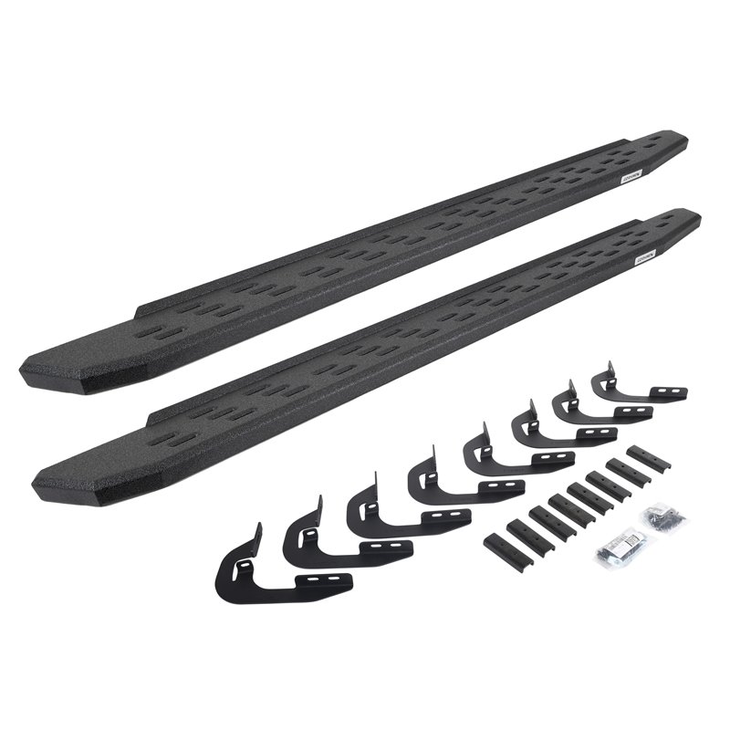 Go Rhino | 69605880T - RB30 Running Boards with Mounting Bracket Kit - Protective Bedliner Coating - Chevrolet / GMC 2014-2019