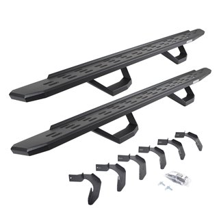 Go Rhino | 6961268020PC - RB30 Running Boards with Mounting Brackets & 2 Pairs of Drops Steps Kit - Textured Black - F-150 2004-