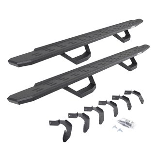 Go Rhino | 6961268020T - RB30 Running Boards with Mounting Brackets & 2 Pairs of Drops Steps Kit - Protective Bedliner Coatin...